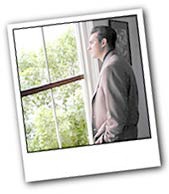 Gazing out window